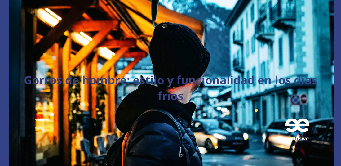 Hombre urbano con gorro negro de punto en invierno – EE Exclusive