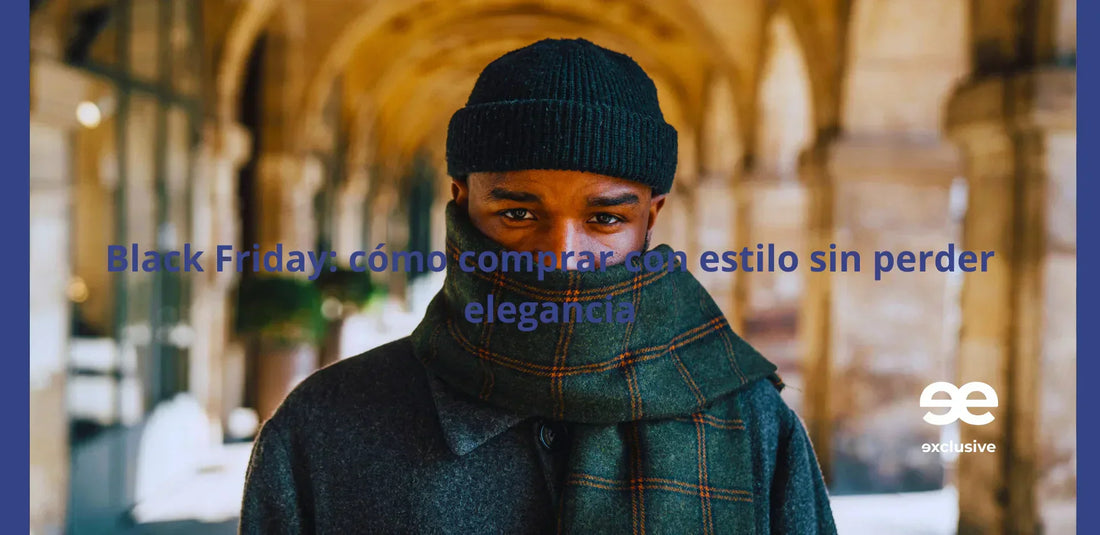 Hombre con gorro negro y bufanda verde a cuadros estilo urbano premium EE Exclusive