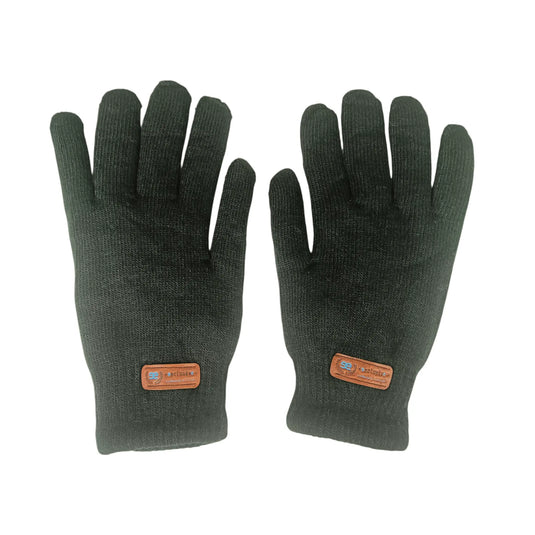 guantes negros de punto para hombre EE Exclusive