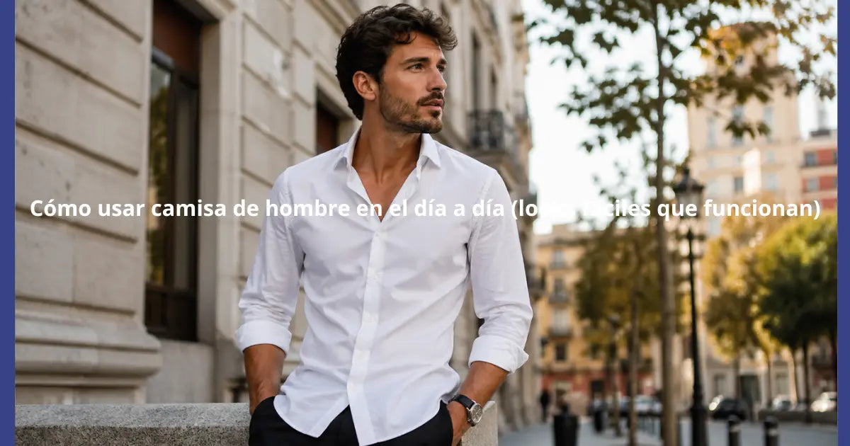 hombre con camisa blanca estilo urbano elegante para el día a día look fácil de combinar