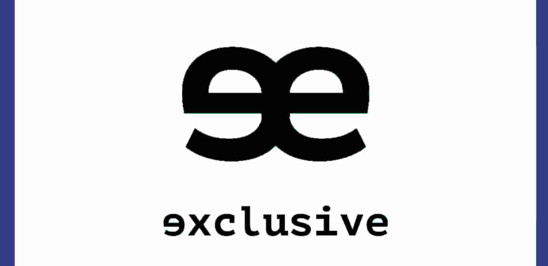 Logo de EE Exclusive en blanco y negro, moda exclusiva para hombre urbano
