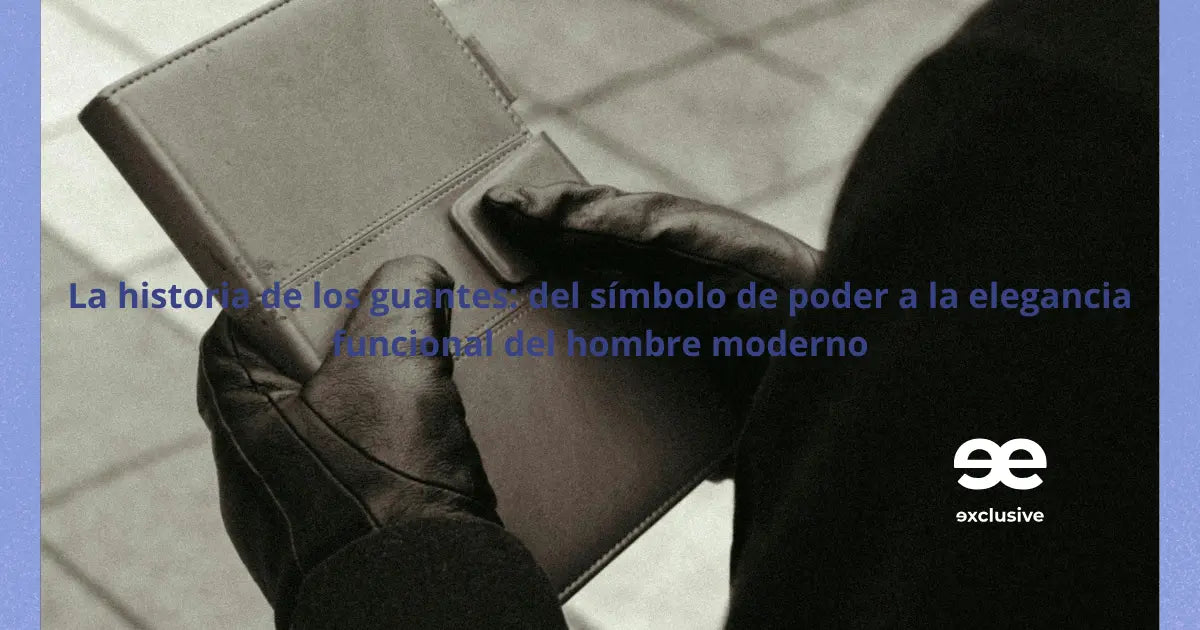 Hombre con guantes de cuero sosteniendo un cuaderno – estilo masculino elegante