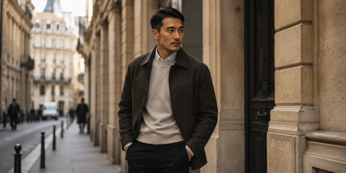 Hombre elegante con estilo sobrio y seguro vistiendo ropa masculina atemporal