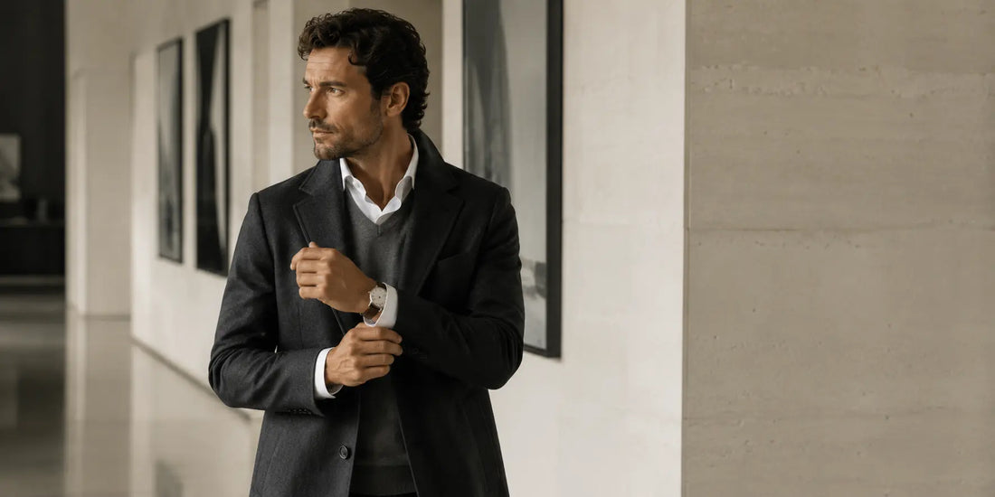 Hombre elegante cuidando los detalles de su estilo personal