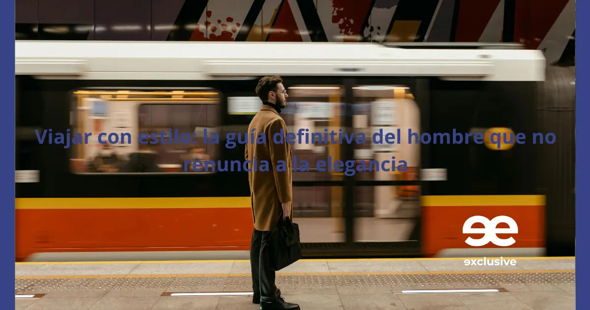 hombre elegante esperando tren con abrigo camel EE Exclusive