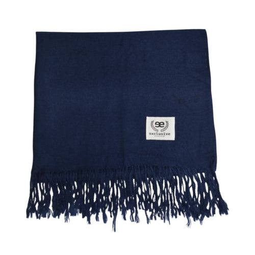 Bufanda azul marino para hombre Hilversun EE Exclusive con flecos