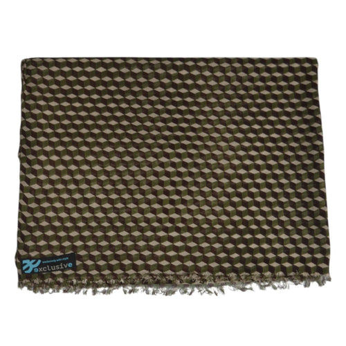 Bufanda Rebordáns verde para hombre en mezcla de seda y viscosa EE Exclusive