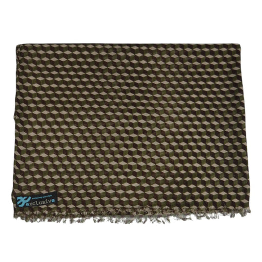 Bufanda Rebordáns verde para hombre en mezcla de seda y viscosa EE Exclusive