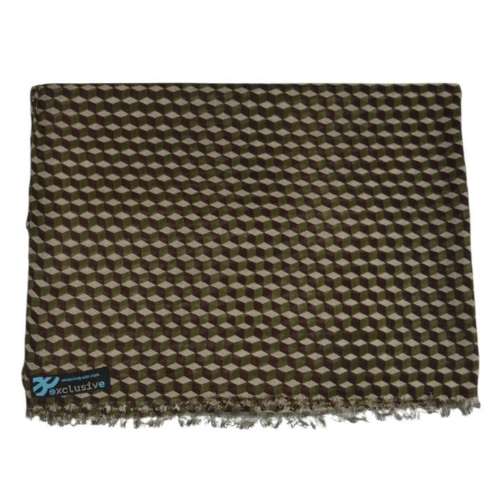 Bufanda Rebordáns verde para hombre en mezcla de seda y viscosa EE Exclusive