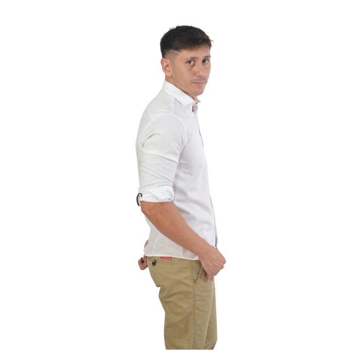camisa blanca slim fit hombre modelo EE Exclusive estilo urbano