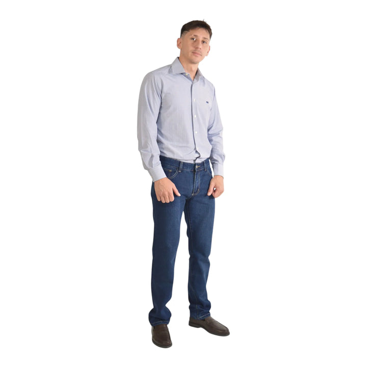 Camisa Oregon cuadros vichy azul hombre modelo EE Exclusive estilo urbano
