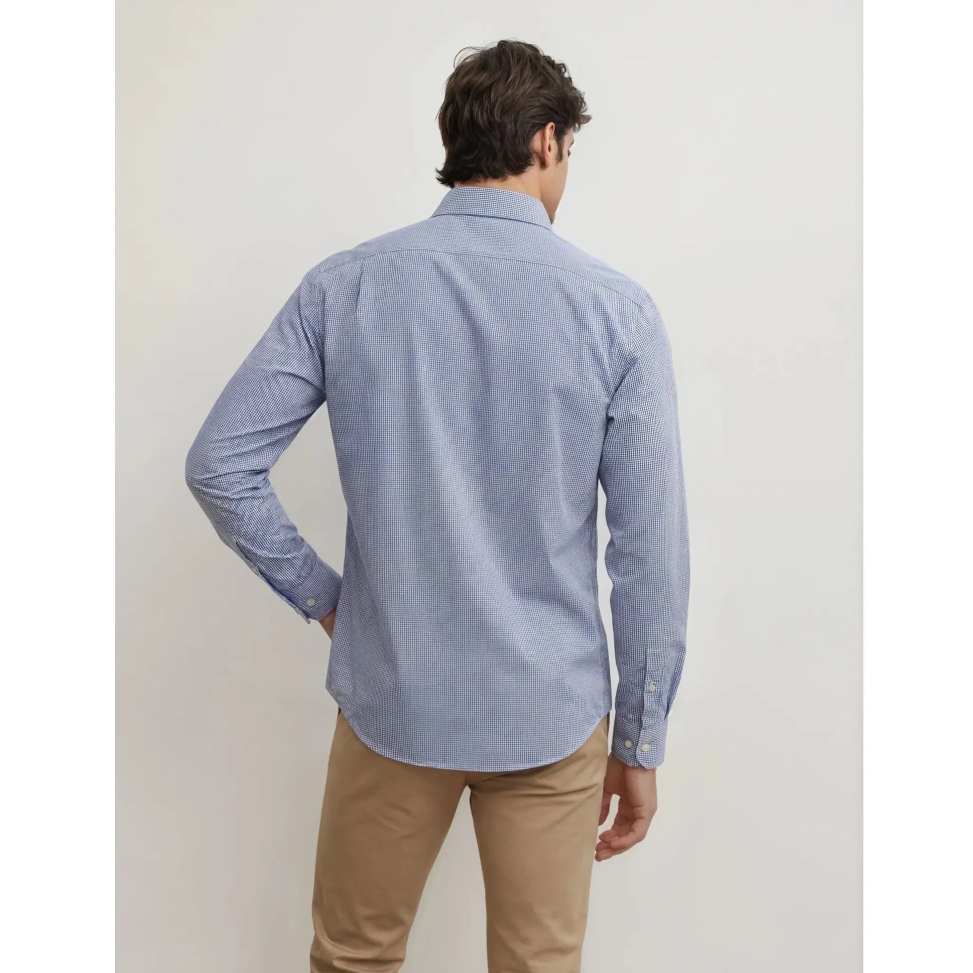 Camisa Oregon cuadros vichy azul para hombre