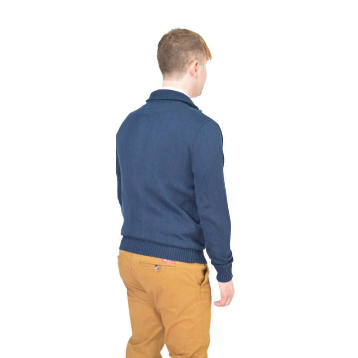 Cardigan azul marino para hombre con cremallera