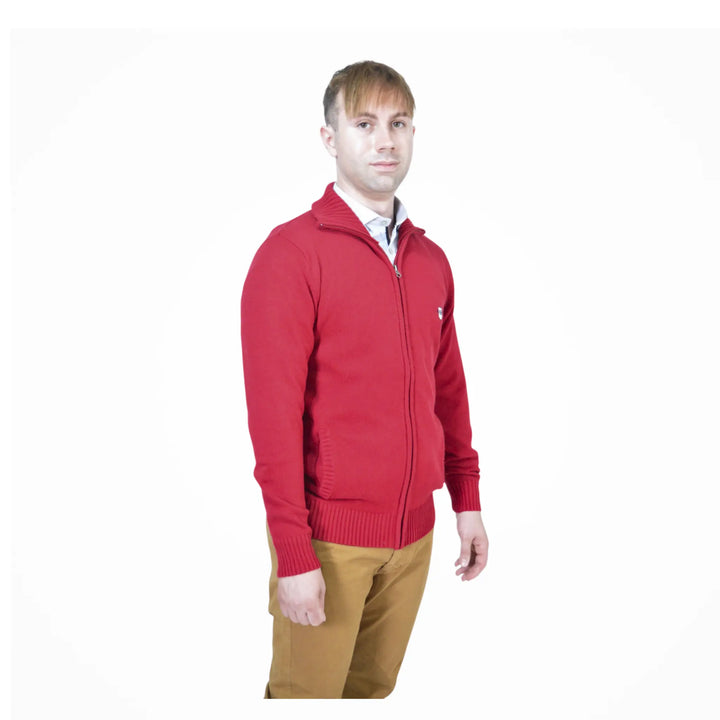 Cárdigan rojo para hombre EE Exclusive con diseño moderno y corte regular.