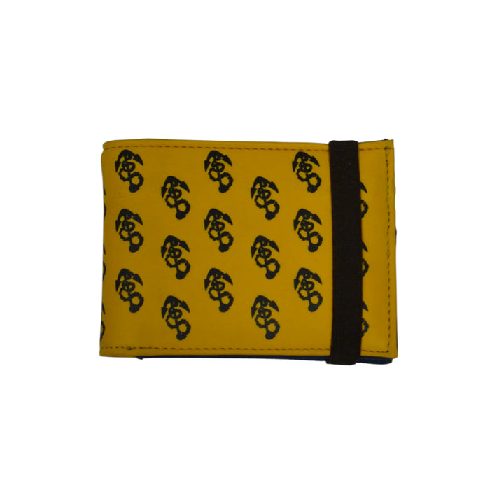 Cartera Marlor amarilla con estampado de anclas en cuero para hombre EE Exclusive vista frontal