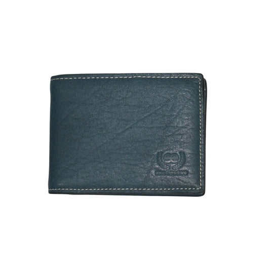 Cartera de piel azul jeans para hombre Ubrique EE Exclusive vista frontal