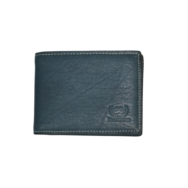 Cartera de piel azul jeans para hombre Ubrique EE Exclusive vista frontal