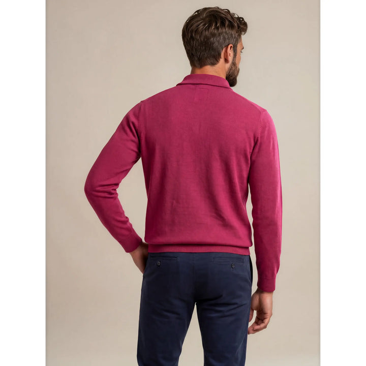 Vista trasera del jersey color cereza Kilagi para hombre de EE Exclusive