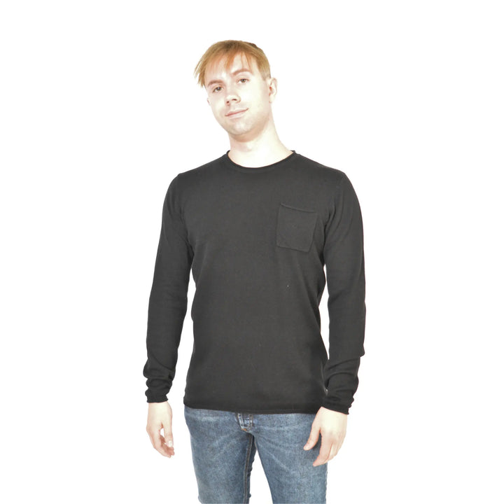 Jersey Nikkor negro para hombre de EE Exclusive, diseño minimalista y cuello redondo