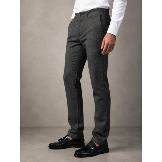 Pantalón gris oscuro Serafín para hombre en vista tres cuartos