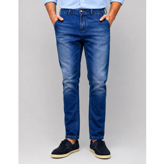 Pantalón vaquero azul para hombre EE Exclusive vista frontal