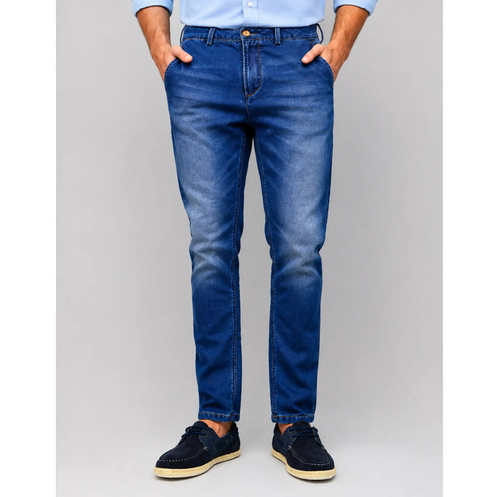 Pantalón vaquero azul para hombre EE Exclusive vista frontal