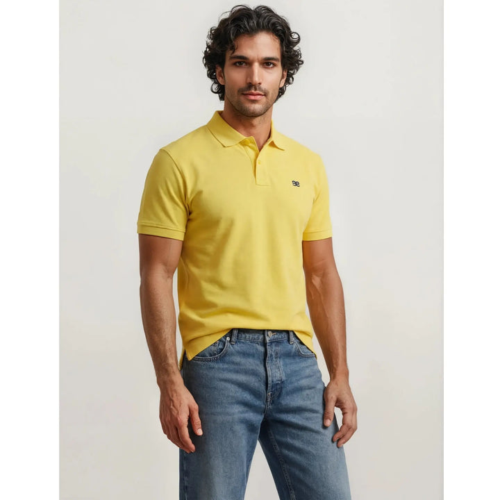 Polo amarillo para hombre Kile de algodón con estilo premium EE Exclusive