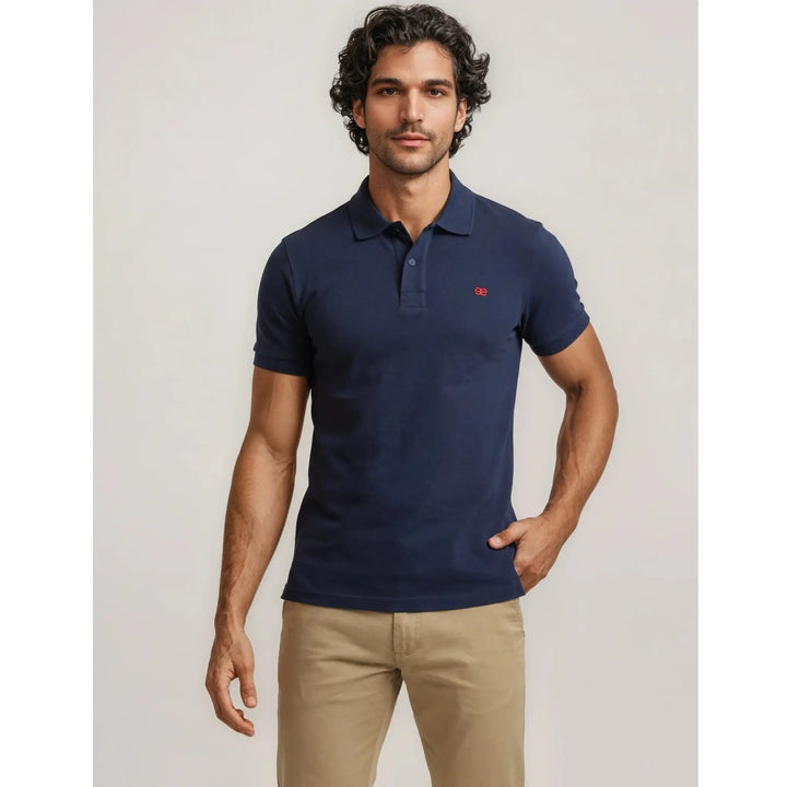 Polo azul marino hombre Bakes EE Exclusive, estilo elegante y versátil para looks diarios con ajuste cómodo