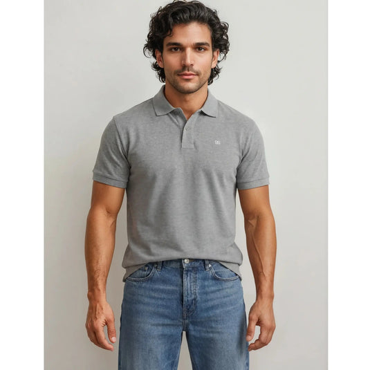 polo gris hombre algodón premium elegante estilo casual EE Exclusive