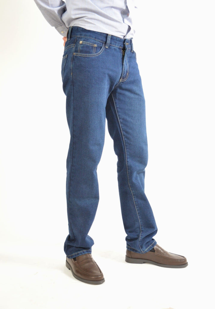 Vaqueros rectos azul oscuro de hombre EE Exclusive – vista frontal completa