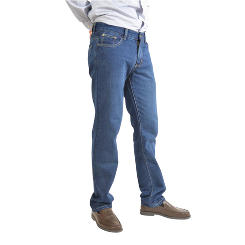 Vaqueros hombre recto Ubay en color azul, estilo atemporal EE Exclusive