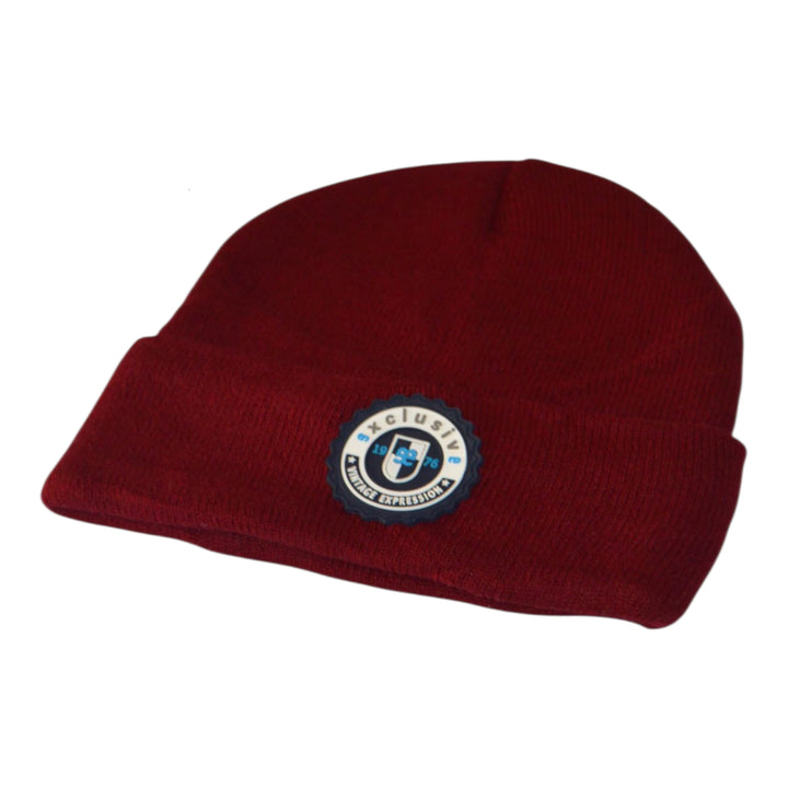 vista lateral gorro granate Miñóns para hombre